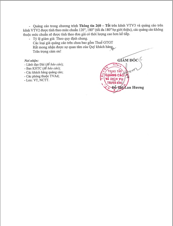 Báo giá Doanh nghiệp chúc xuân trên VTV mới nhất 2024